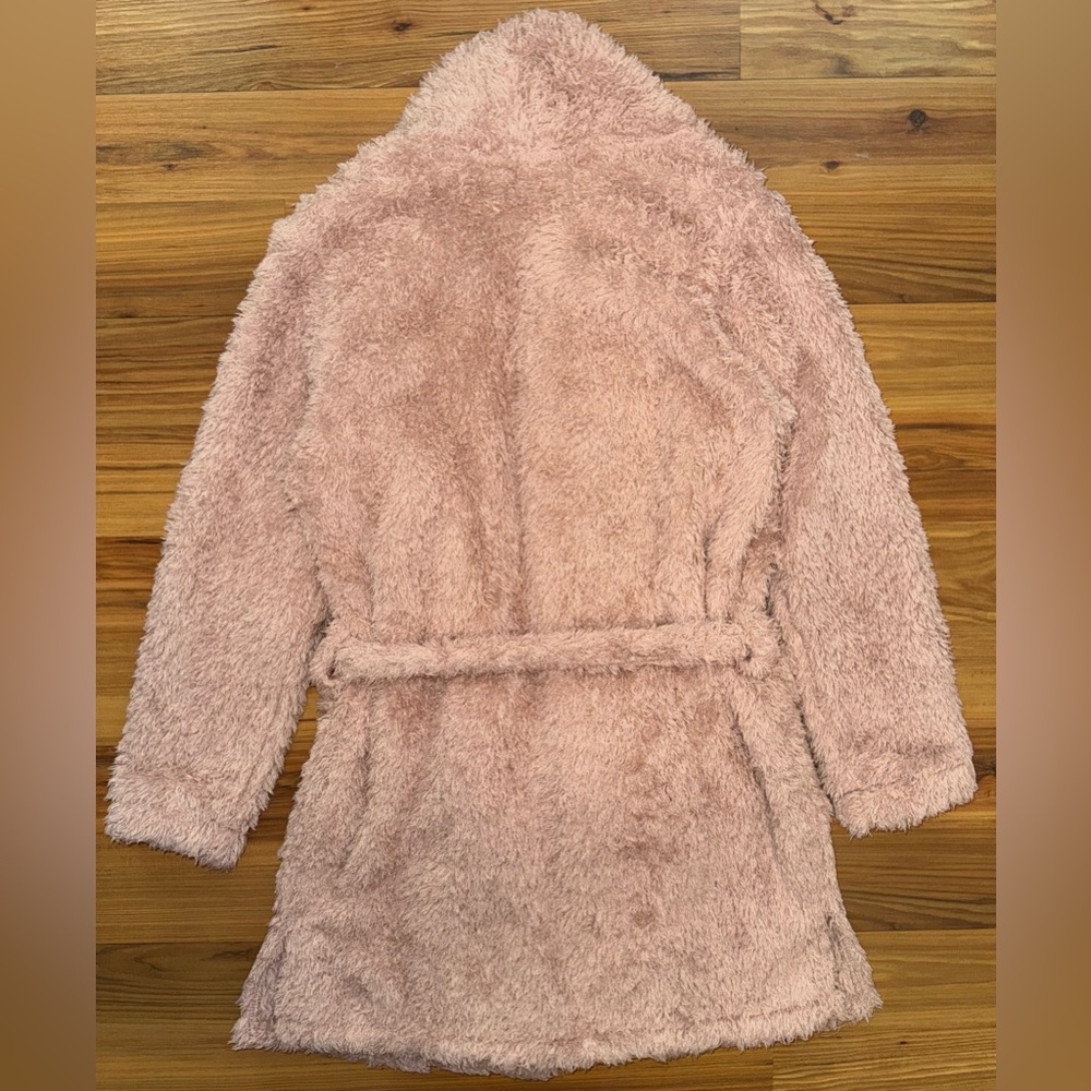 Natori Plush Teddy Robe S/M Blush Pink Spa Cozy Loungewear Belted - Picture 2 of 7